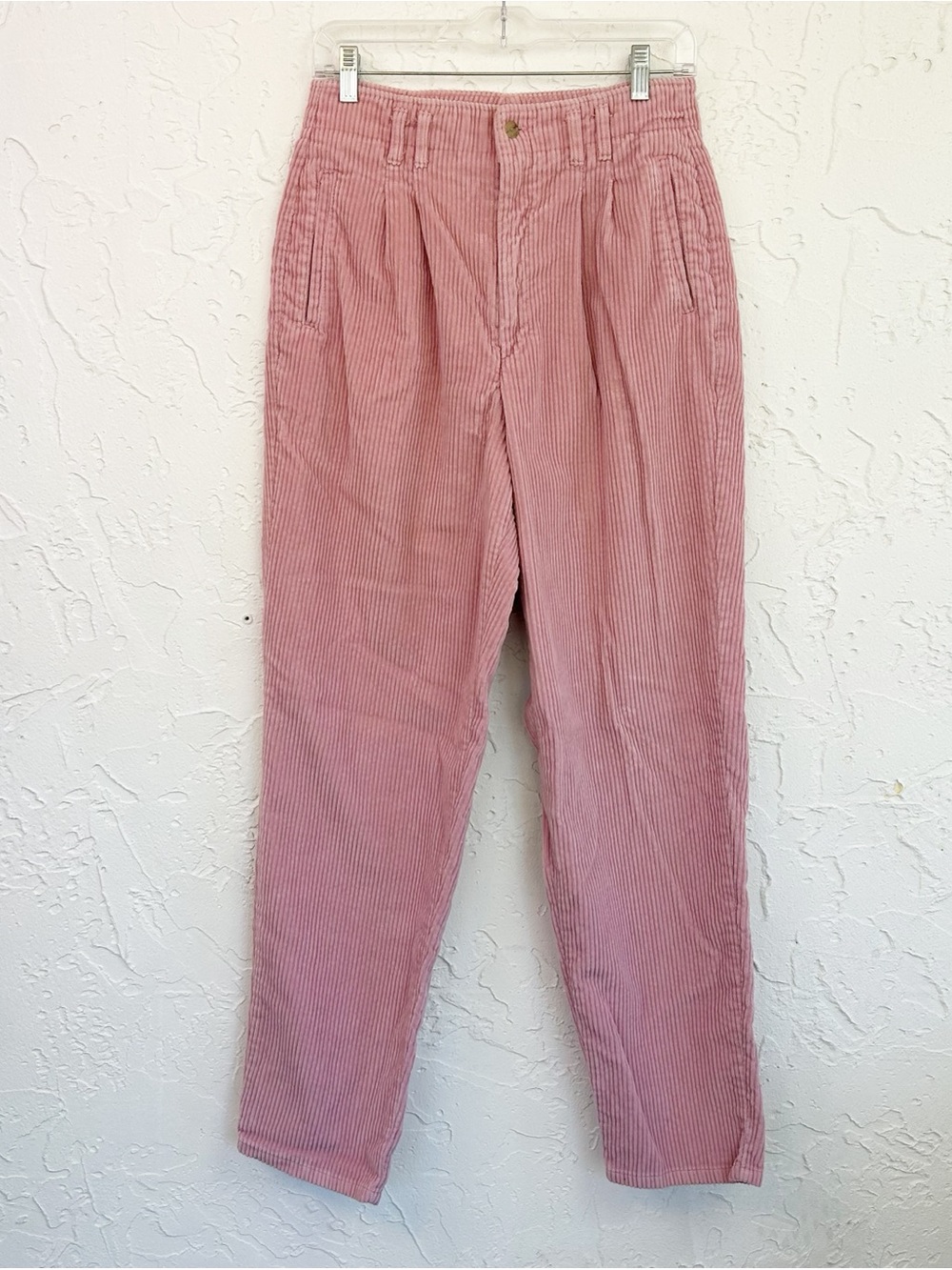 Vintage 1970s/80s Pink Corduroy Straight Leg High Rise Pant Hippie Retro Size 12